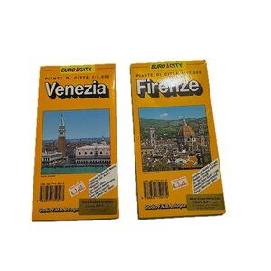 Vintage 1990s Italy City Maps Venice & Florence Euro City New Old Stock